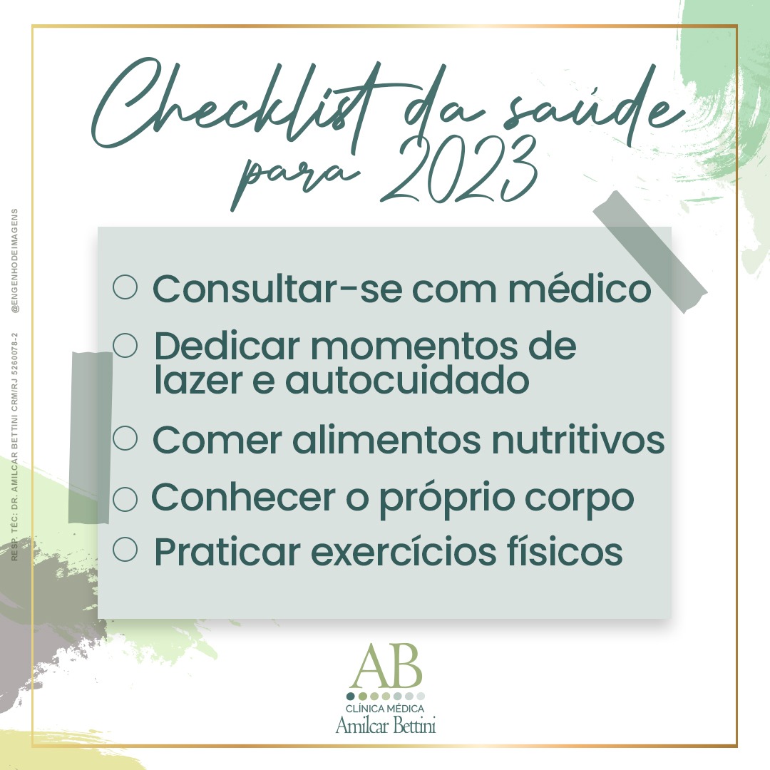 Confira o CHECKLIST da SAÚDE para 2023!